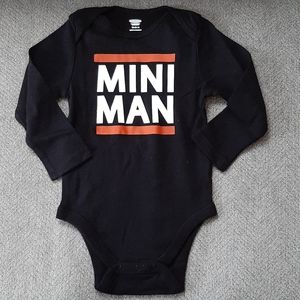 NWT Toddler Boy Long Sleeve Mini Man Black Onesie